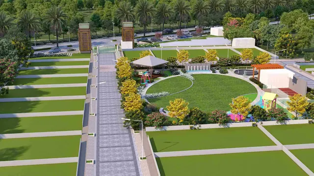 Adani Tatva Estates - aerial render of plotted layout and central park thumbnail