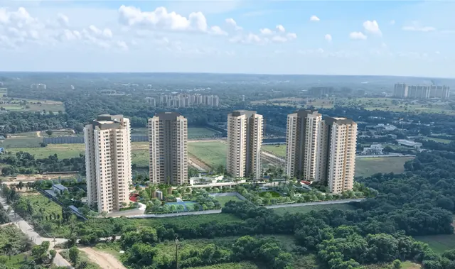 Ashiana Aaroham - aerial view of five towers with landscape thumbnail