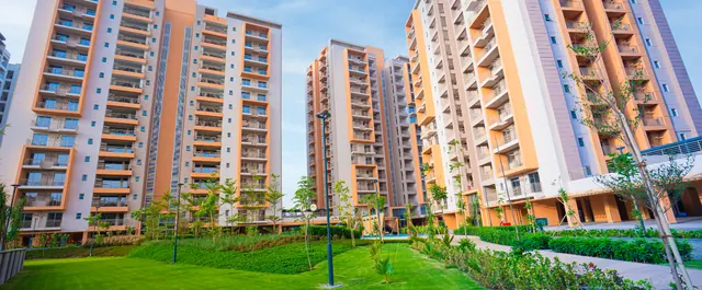 Ashiana Amarah - completed towers with landscaped lawn (real photo) thumbnail