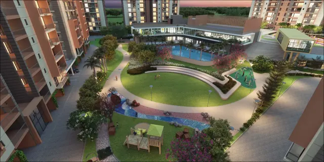 Ashiana Amarah - central landscape aerial render thumbnail