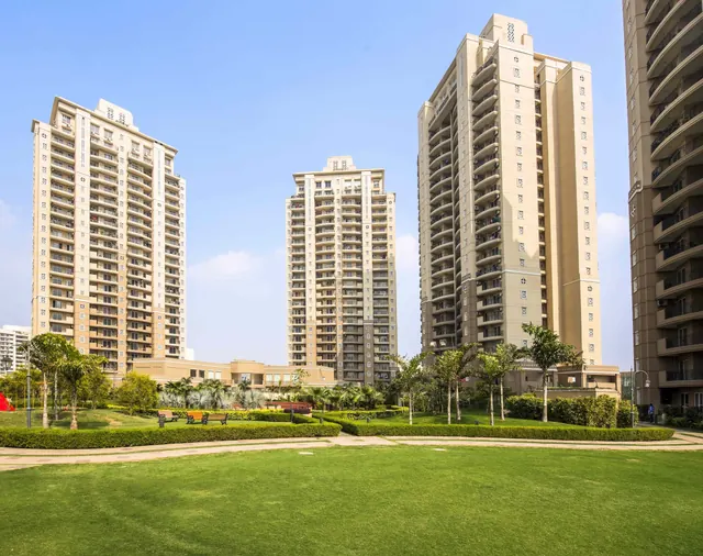 ATS Kocoon Gurgaon - towers over central lawn (real photo) thumbnail