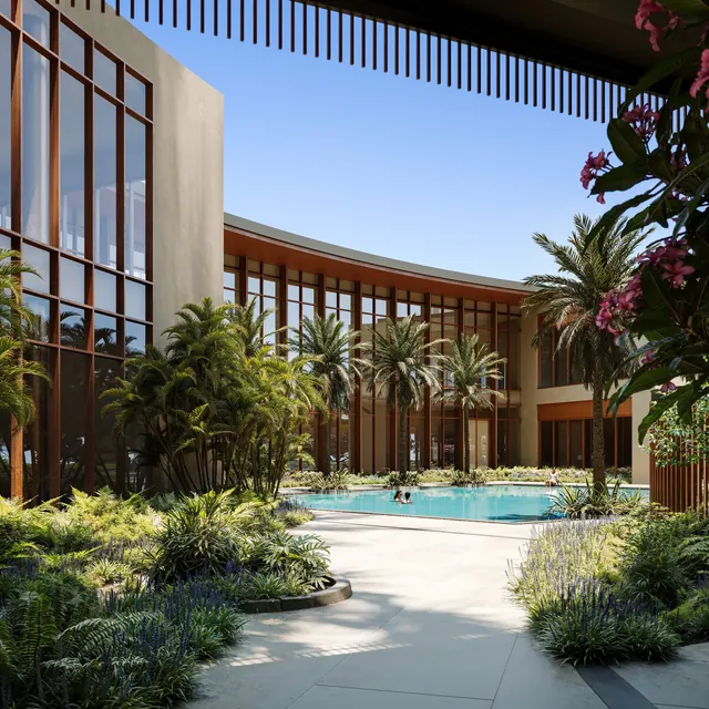 Conscient Parq - clubhouse courtyard and pool thumbnail