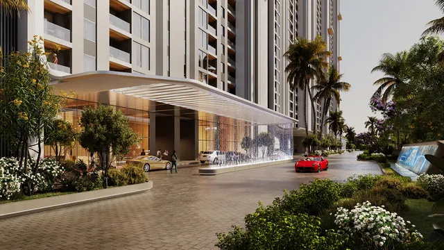 Elan The Presidential - arrival drop-off with towers render thumbnail