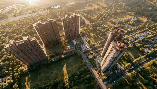 Eldeco Terra & Sol - aerial view at golden hour render thumbnail
