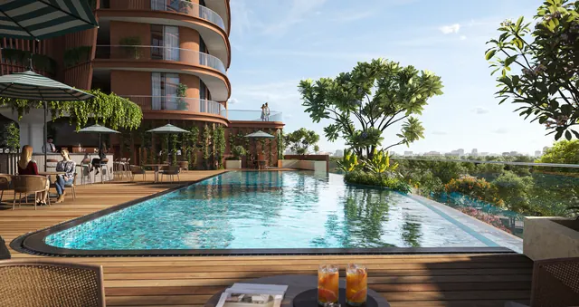 Eldeco Terra & Sol - pool deck by day render thumbnail