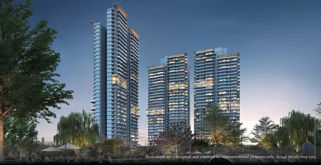 Emaar Serenity Hills Gurugram - towers at dusk render thumbnail