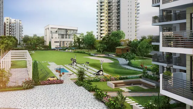 Godrej 101 - landscaped central lawn thumbnail