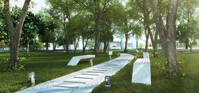 Godrej Summit - landscaped garden walkway thumbnail