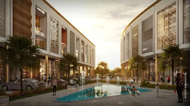 M3M 113 Market - Artistic impression of the central plaza and fountain thumbnail