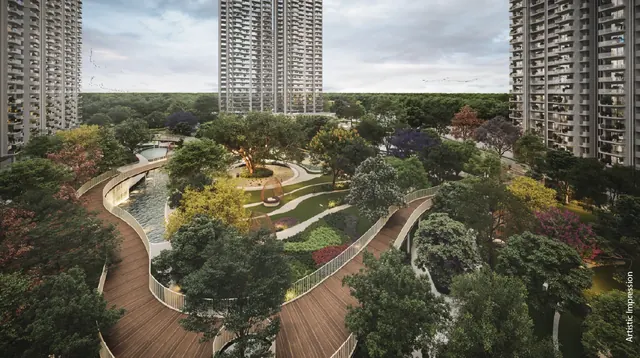 M3M Forestia West - central grove aerial thumbnail