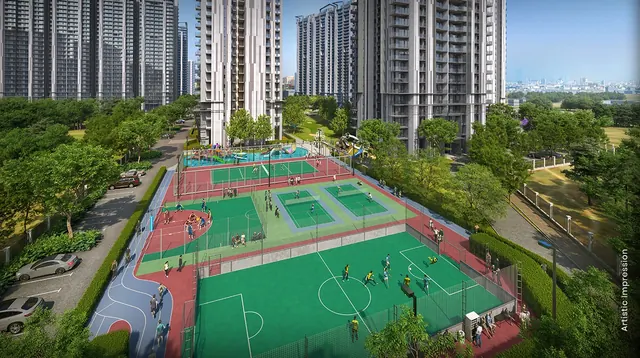 M3M Golf Hills - sports courts aerial thumbnail