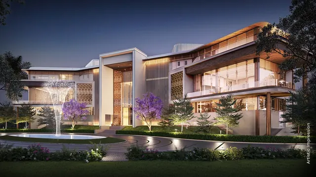 M3M Soulitude - clubhouse exterior at dusk thumbnail
