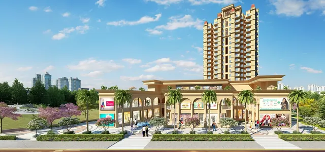 Signature Global Signum 95 - Artistic impression of the retail block with residential tower behind thumbnail