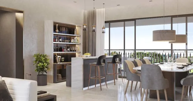 Sobha Aranya Gurgaon - Dining area and kitchen counter thumbnail