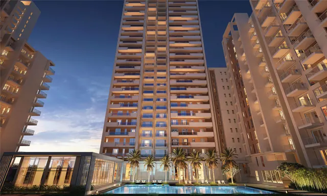 Tata La Vida - towers at dusk with pool (render) thumbnail