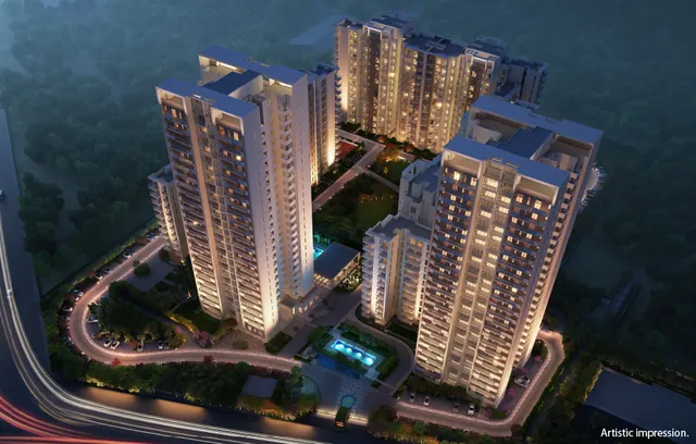 Tata La Vida - aerial view of towers at night (render) thumbnail