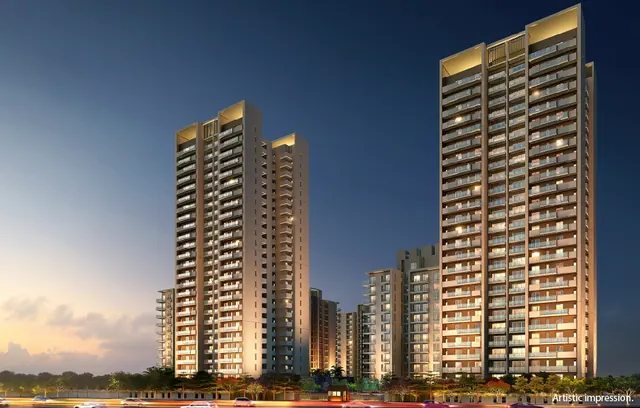 Tata La Vida - towers elevation at dusk (render) thumbnail