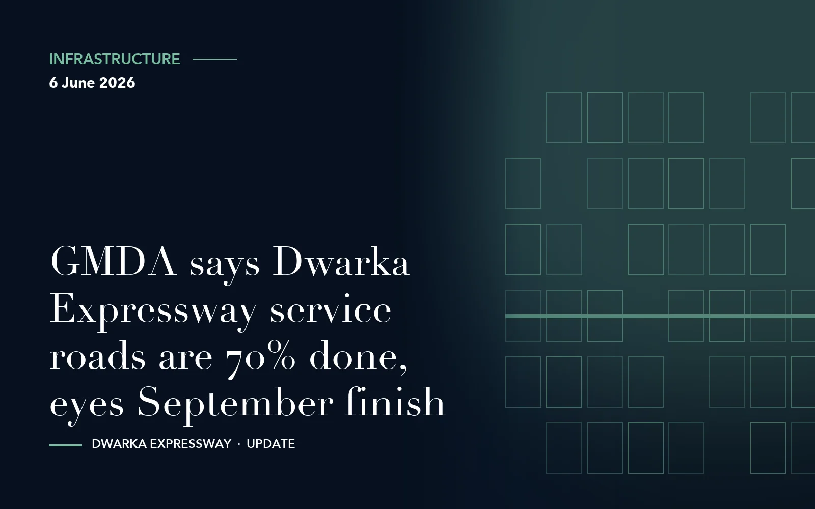 GMDA says Dwarka Expressway service roads are 70% done, eyes September finish